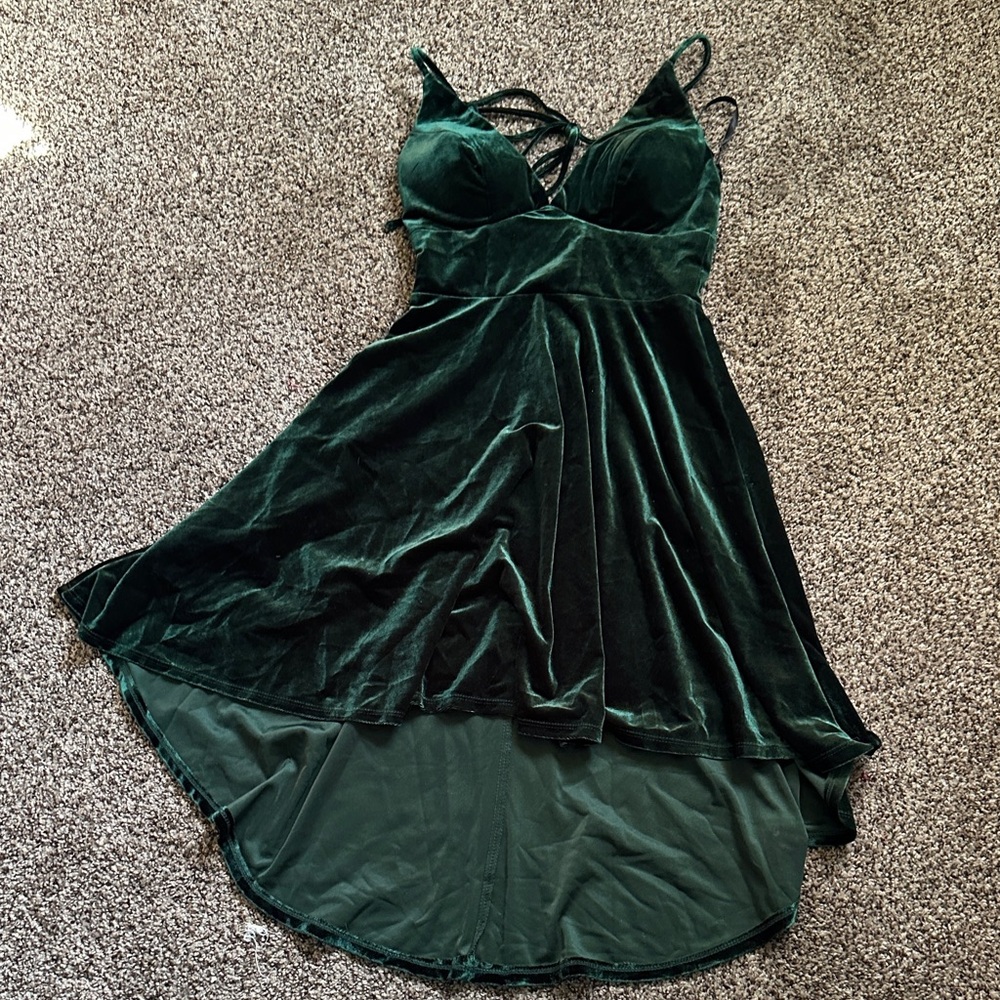 Elegant Green Velvet Dress Size 1